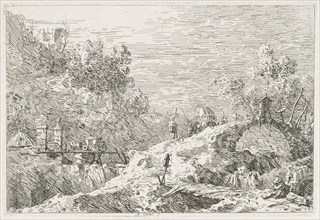 Views: Mountain Landscape with Five Bridges, 1735-1746. Creator: Antonio Canaletto (Italian, 1697-1768).