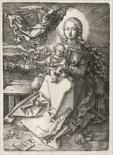 Virgin Crowned by an Angel, 1520. Creator: Albrecht Dürer (German, 1471-1528).