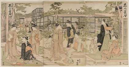 Visitors to the Shika Tea House, early 1790s. Creator: Utagawa Toyokuni (Japanese, 1769-1825).