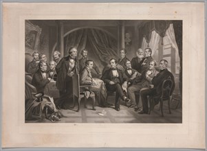 Washington Irving and his Literary Friends at Sunnyside, 1864. Creator: Thomas Oldham Barlow (British, 1824-1889).