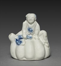 Waterdropper in Shape of Chinese Boy Seated on a Gourd, 18th-19th century. Creator: Unknown.