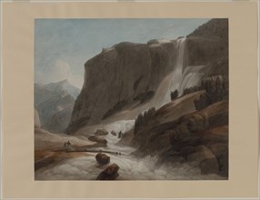 Waterfall between Chiavenna and Mount Splügen, 1784. Creator: Francis Towne (British, 1739/40-1816).