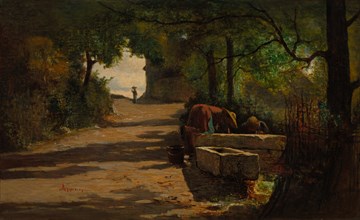 Well at the Side of a Road, 1860s. Creator: Adolphe Appian (French, 1818-1898).