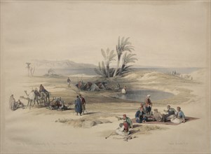 Wells of Moses, Wilderness of Tyh, 1839. Creator: David Roberts (British, 1796-1864).