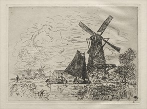 Windmills in Holland. Creator: Johan Barthold Jongkind (Dutch, 1819-1891).