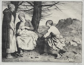 Woman and Child, c. 1886. Creator: William Strang (British, 1859-1921).
