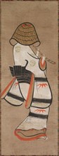 Woman as an Itinerant Monk: Onna Komuso (Otsu-e), late 1600s-early 1700s. Creator: Unknown.