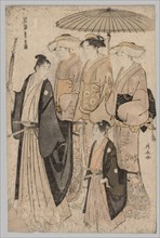Woman of the Yoshiwara and Attendants?, 1752-1815. Creator: Torii Kiyonaga (Japanese, 1752-1815).