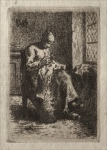 Woman Sewing. Creator: Jean-François Millet (French, 1814-1875).