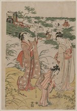 Women Chasing Crickets on an Autumn Moor, early 1790s. Creator: Ch?bunsai Eishi (Japanese, 1756-1829).