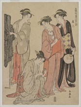 Women of the Tatsumi District (from the series Eastern Customs of the Present Day), c. mid 1780s. Creator: Katsukawa Shuncho (Japanese).