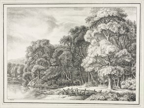 Woodland Scenery with Lake, 1811-1816. Creator: Johann Nepomuk Strixner (German, 1782-1855).