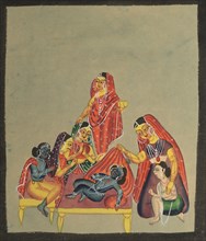 Worship of the Infant Krishna, 1800s. Creator: Unknown.