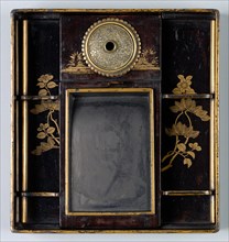 Writing Box (Suzuribako) with Design of Pine, Camellia and Bamboo, 1400s. Creator: Unknown.