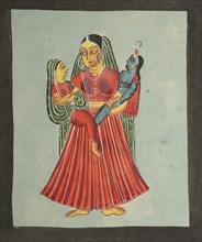 Yasoda Holding Krishna and Radha, 1800s. Creator: Unknown.