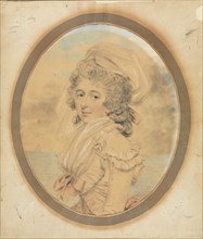 Young Lady with a Pink Bow on Her Bodice, 1792. Creator: John Downman (British, 1750-1824).