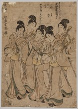 Young Women with Musical Instruments, 1787-1867. Creator: Kikugawa Eizan (Japanese, 1787-1867).