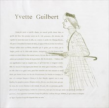 Yvette Guilbert-French Series: No. 1, 1894. Creator: Henri de Toulouse-Lautrec (French, 1864-1901).