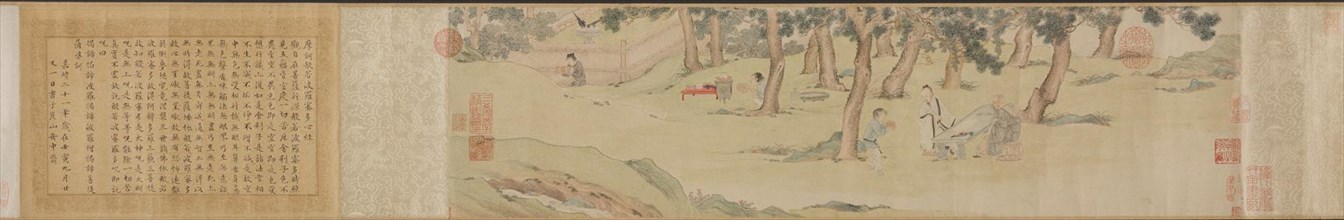Zhao Mengfu Writing the Heart (Hridaya) Sutra in Exchange for Tea, 1542-43. Creator: Qiu Ying (Chinese, 1494-1552).