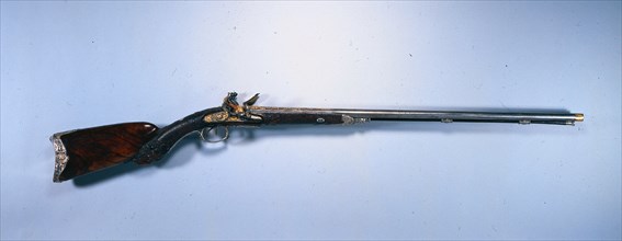 Double-Barrelled Flintlock Sporting Gun of Napoleon I Bonaparte, 1809. Creator: Jean Le Page (French).
