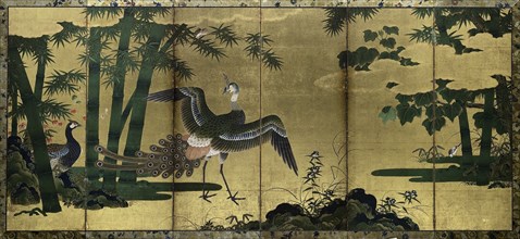 Peacocks and Bamboo, late 1500s. Creator: Tosa Mitsuyoshi (Japanese, 1539-1613), attributed to.