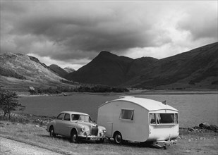 1955 MG ZA Magnette with 1954 Pipit Caravan. Creator: Unknown.