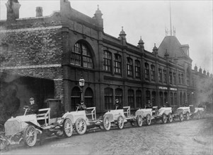 1906 Ariel cars outside factory. Creator: Unknown.