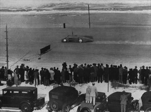 Bluebird on run at Daytona 1935. Creator: Unknown.