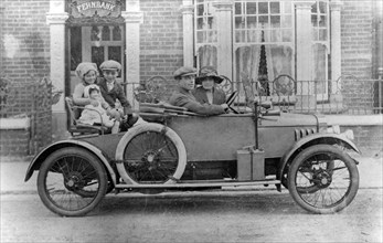 1914 G.W.K. with family on board. Creator: Unknown.