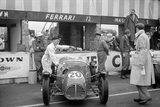 1951 Killeen - MG, D.Pitt in pits at Silverstone during British GP meeting. Creator: Unknown.