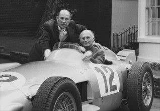 Lord Montagu in Mercedes W196 with Stirling Moss, early 1970's. Creator: Unknown.