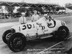 1936 Miller FWD driven by Rose with Mechanic Unversaw at Indianapolis. Creator: Unknown.