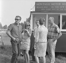 Lord Montagu with Peter Sellers and Britt Ekland at Beaulieu 1966. Creator: Unknown.