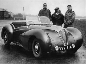 1946 Healey Westland, Donald Healey in middle. Creator: Unknown.