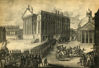 Triumphant entry of the French into the city of Berlin, 27 October 1806, (1921). Creator: Pierre Adrien Le Beau.