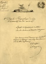 First telegraph despatch from Lyon, 4 March 1815, (1921). Creator: Unknown.