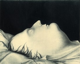 Napoleon on his death bed, 1821, (1921). Creator: John Gibbs.