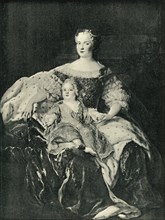 Maria Leszczynska and the Dauphin, c1730, (1903).  Creator: Unknown.