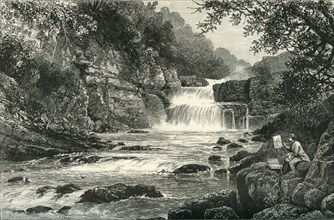 'Stonebyres Falls, on the Clyde, near Lanark', c1870.