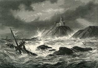'Mumbles Rocks and Lighthouse, near Swansea', c1870.