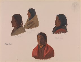 Studies of Indian Chiefs Made at Fort Laramie, ca. 1859. Creator: Albert Bierstadt.