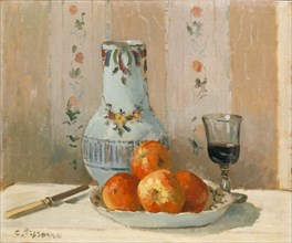 Still Life with Apples and Pitcher, 1872. Creator: Camille Pissarro.