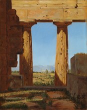 Columns of the Temple of Neptune at Paestum, 1838. Creator: Constantin Hansen.