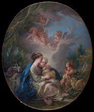 Virgin and Child with the Young Saint John the Baptist and Angels, 1765. Creator: Francois Boucher.
