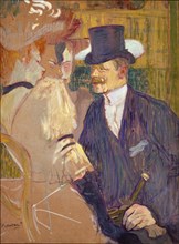 The Englishman (William Tom Warrener, 1861-1934) at the Moulin Rouge, 1892. Creator: Henri de Toulouse-Lautrec.