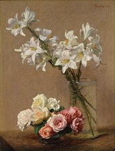 Roses and Lilies, 1888. Creator: Henri Fantin-Latour.