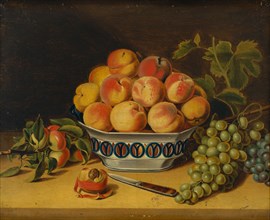 Still Life: Peaches and Grapes, ca. 1825. Creator: John Archibald Woodside.