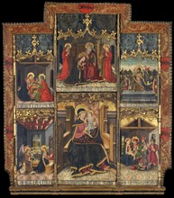 Virgin and Child Enthroned with Scenes from the Life of the Virgin. Creator: Master of Morata.