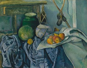 Still Life with a Ginger Jar and Eggplants, 1893-94. Creator: Paul Cezanne.