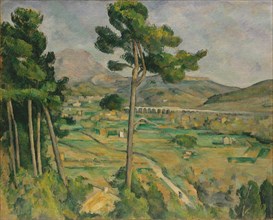 Mont Sainte-Victoire and the Viaduct of the Arc River Valley, 1882-85. Creator: Paul Cezanne.